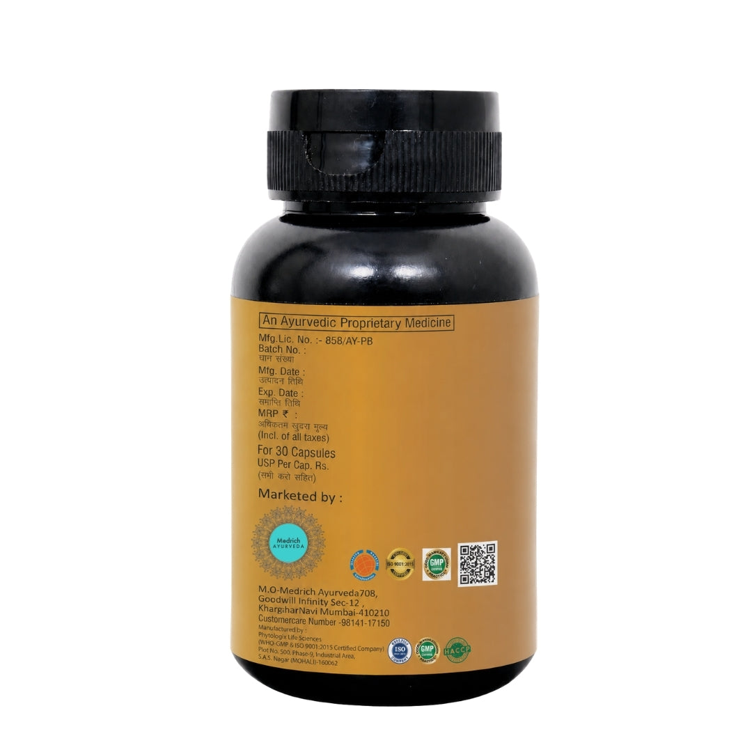 Medrich Ayurveda SHILAGRICH Capsules | Pure Ayurvedic Solution for Men's Health | 30 Capsules