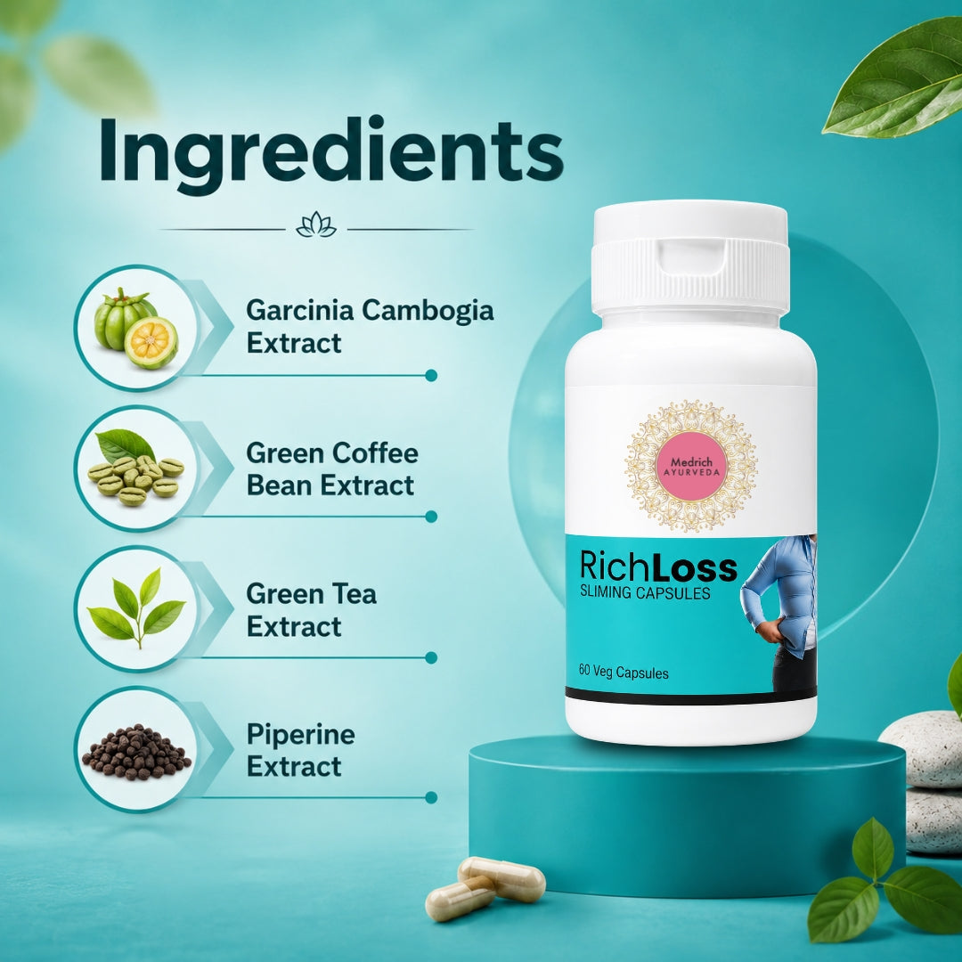 Medrich Ayurveda RichLoss Sliming Capsules | Weight Management Supplement | 60 Capsules