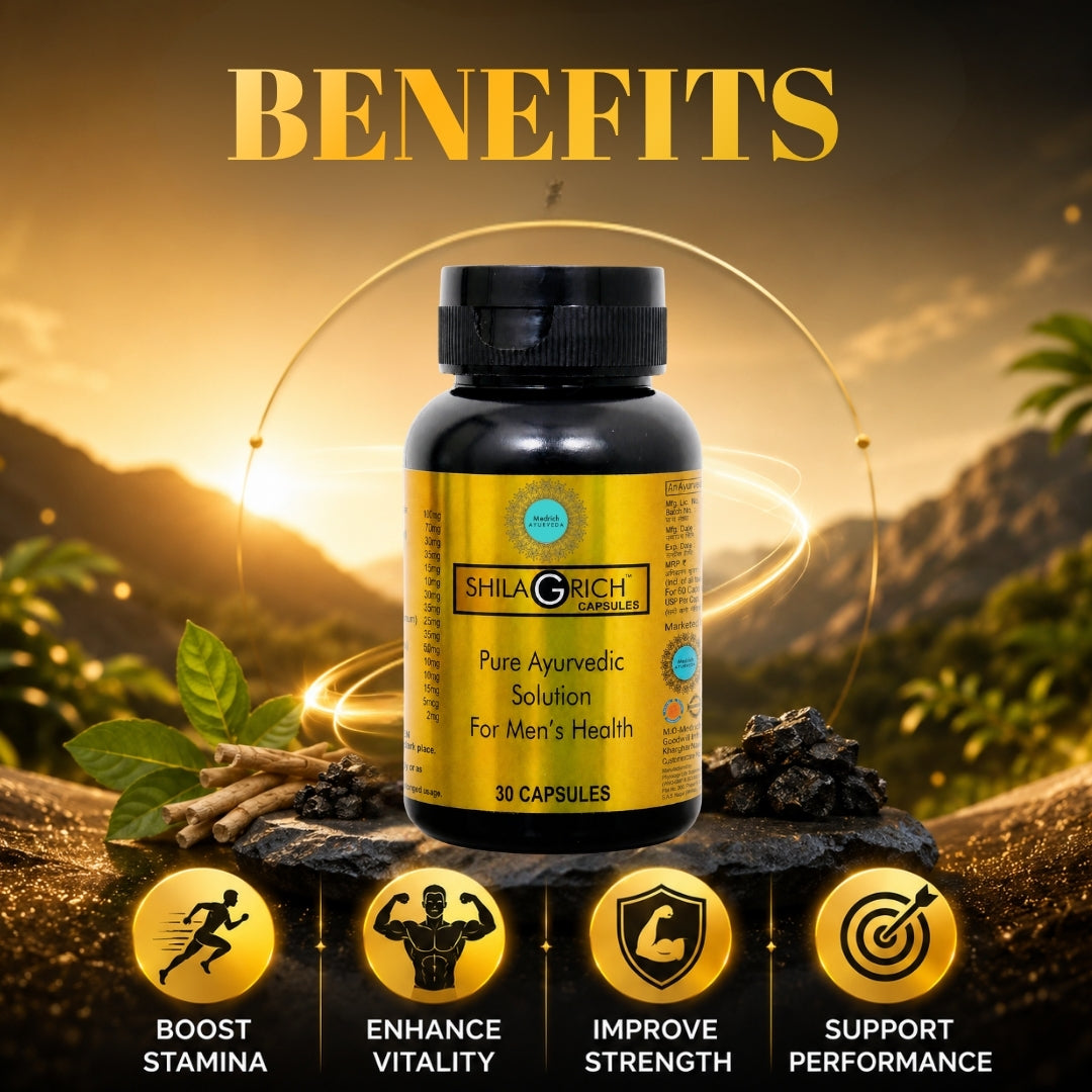 Medrich Ayurveda SHILAGRICH Capsules | Pure Ayurvedic Solution for Men's Health | 30 Capsules