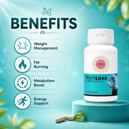 Medrich Ayurveda RichLoss Sliming Capsules | Weight Management Supplement | 60 Capsules