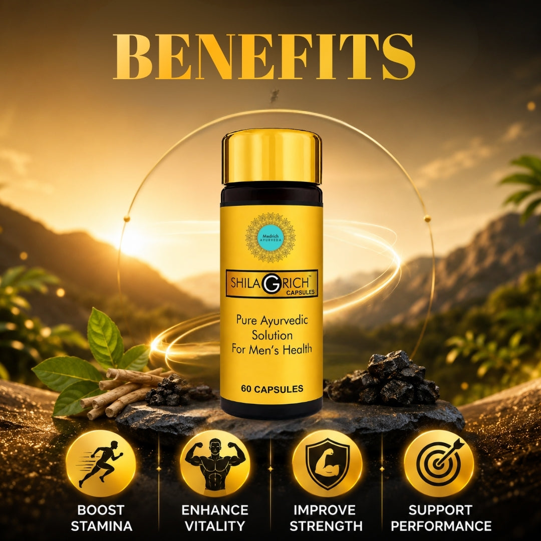Medrich Ayurveda SHILAGRICH Capsules | Pure Ayurvedic Men's Wellness Formula | 60 Capsules