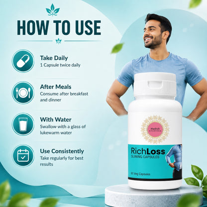 Medrich Ayurveda RichLoss Sliming Capsules | Weight Management Supplement | 60 Capsules